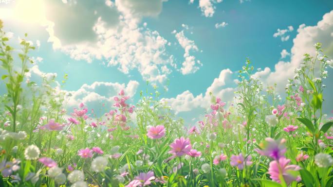 春暖花开和蓝天白云