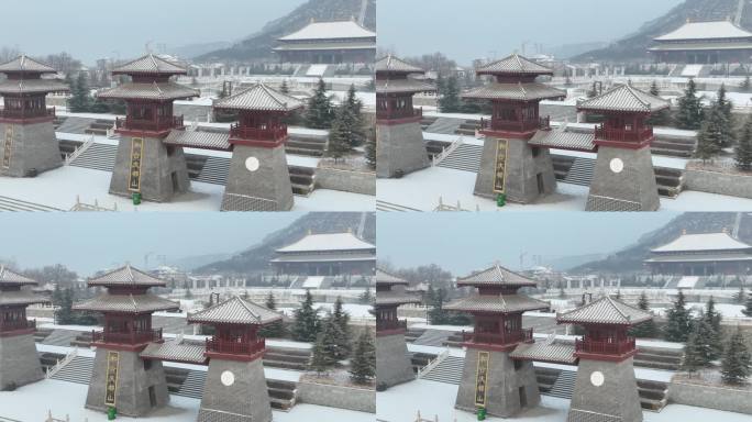 庆都山雪景 航拍