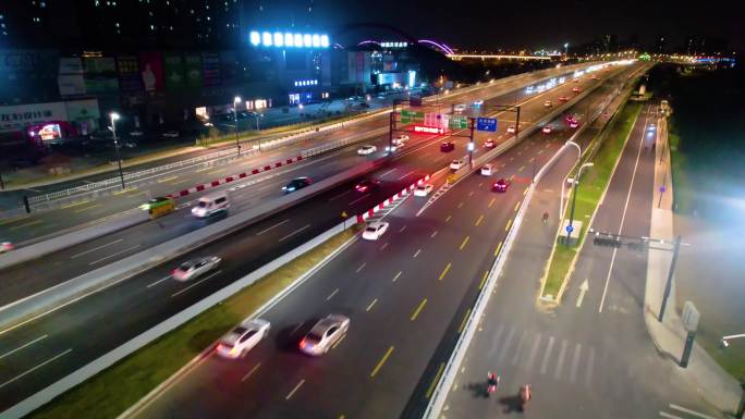 城市夜晚马路夜景视频素材