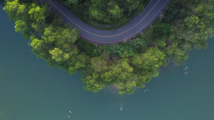 惠州红花湖景区绿道航拍景观