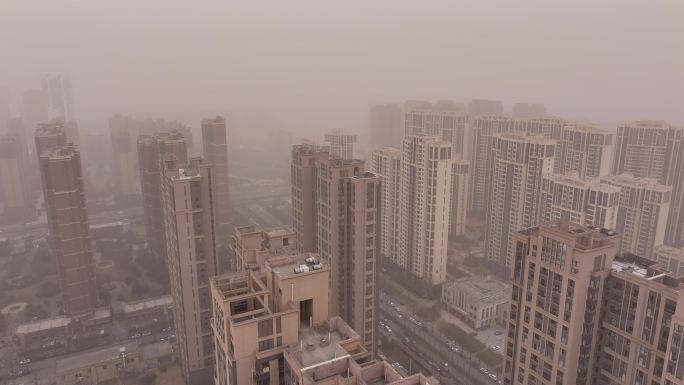 2024 西安 第一场沙尘暴 航拍 高清