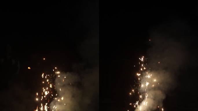 春节农村孩子放烟花