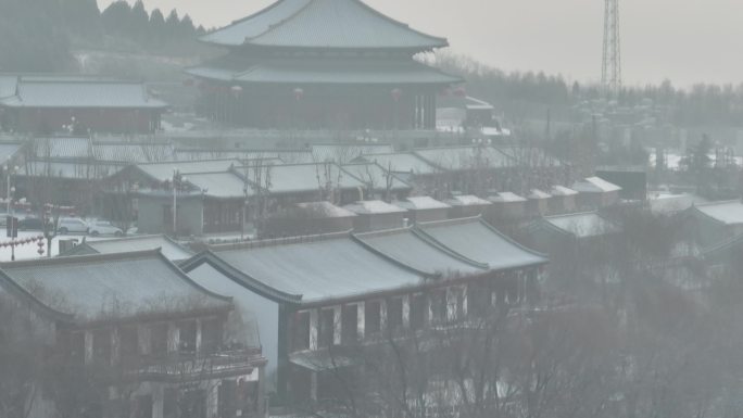 庆都山雪景 航拍