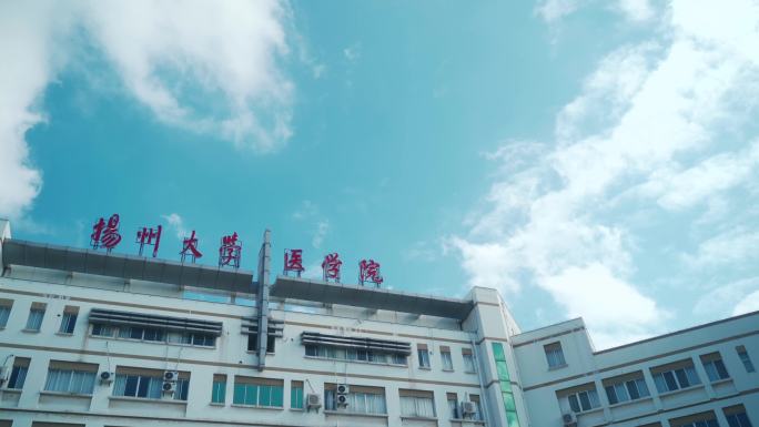 4k素材 扬州大学医学院 建筑 天空 云