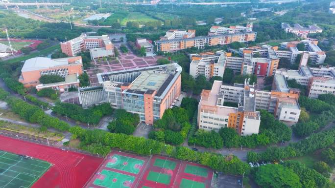 广东外语外贸大学大学城校区航拍校园广州风