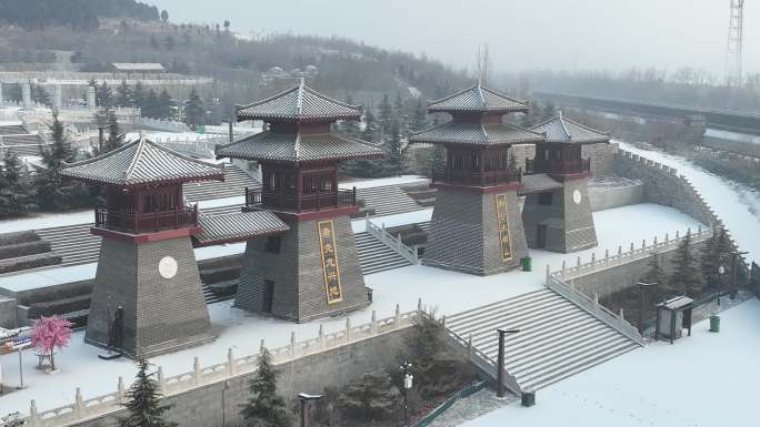 庆都山雪景 航拍