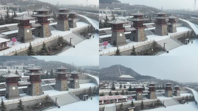 庆都山雪景 航拍