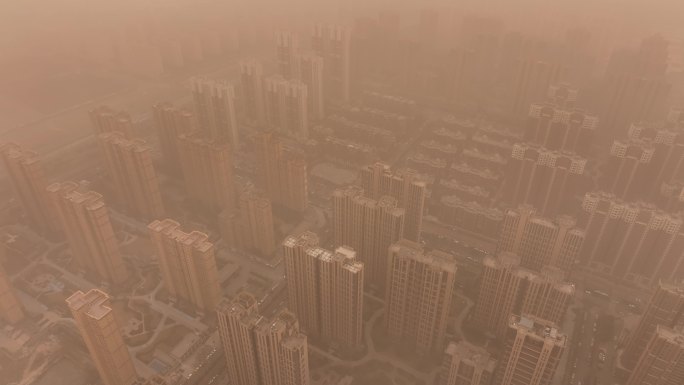 2024西安第一场沙尘暴航拍