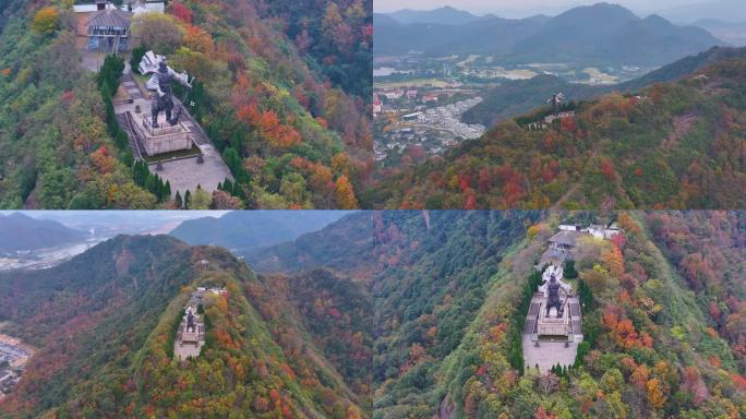 浙江绍兴会稽山大禹陵景区航拍越城区风景大