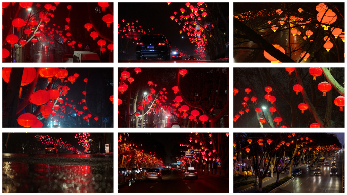 龙年新年城市街道的红灯笼