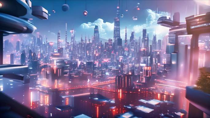 虚拟现实交织赛博朋克都市的光影世界2