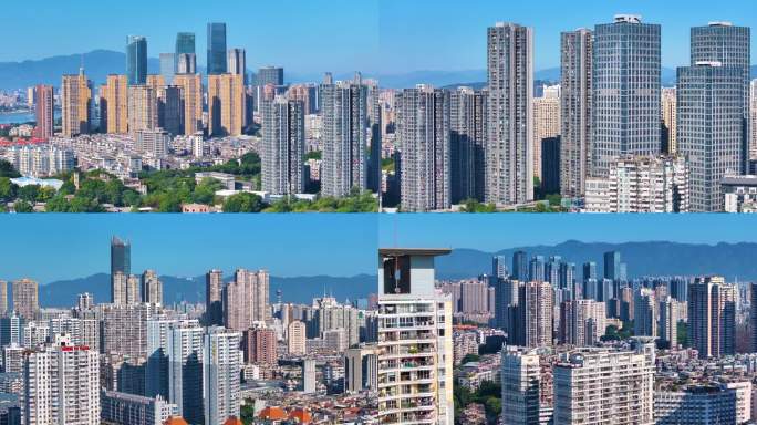 福州台江区高楼大厦摩天大楼航拍福建城市风