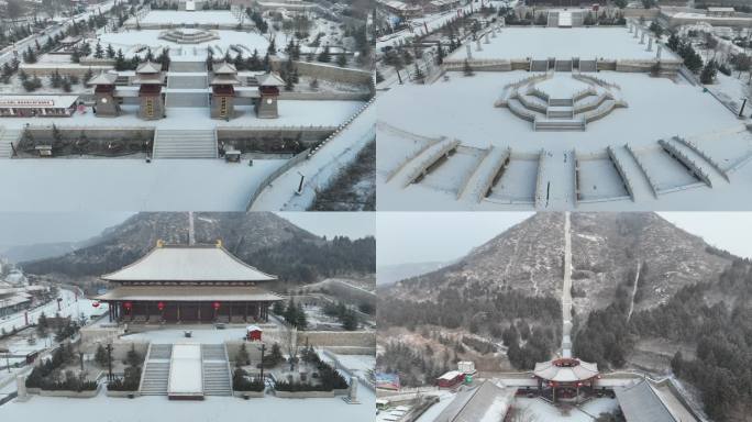 庆都山雪景 航拍