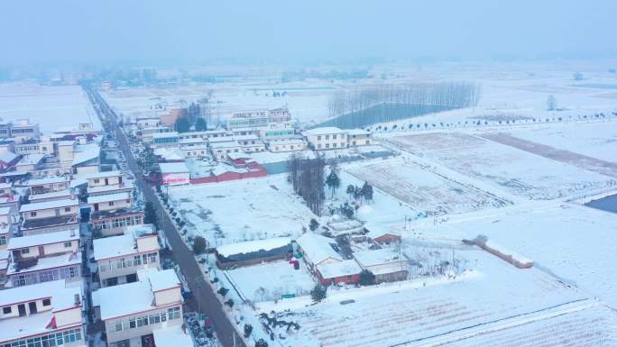 新农村雪景航拍