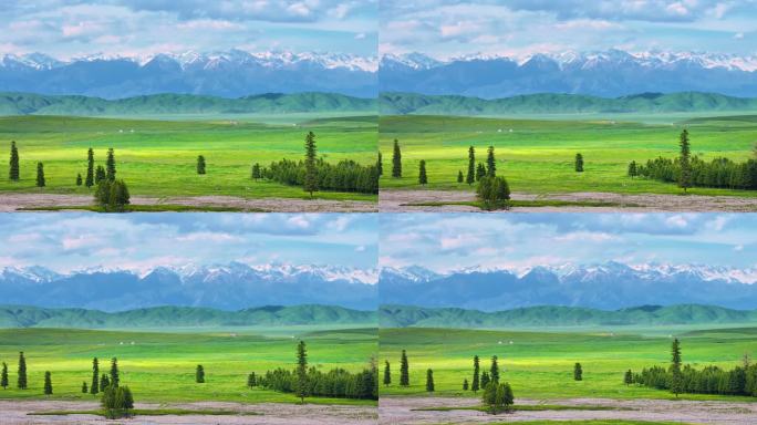 新疆伊犁那拉提空中草原航拍