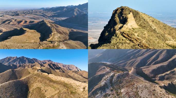 宁夏贺兰山明长城遗址4K航拍素材