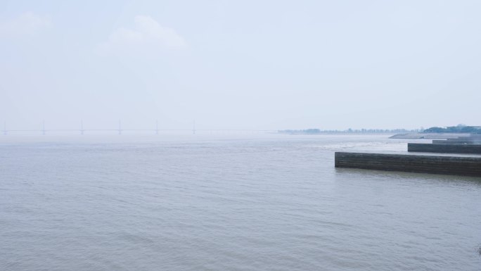 浙江曹娥江大闸地面 水面 空镜素材 4K