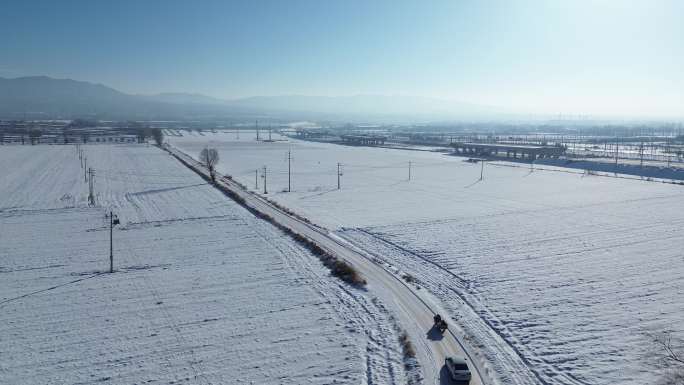 北方雪景 自驾游 跟车航拍