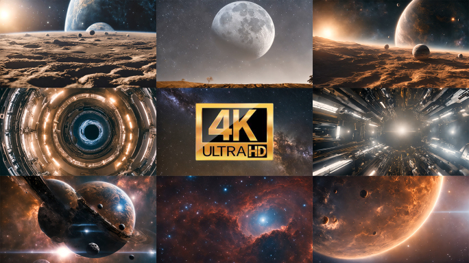 【4K】宇宙太空银河星球星空科幻科技场景