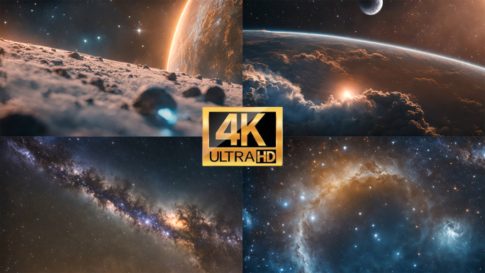 【4K】宇宙太空银河星球星空科幻科技场景