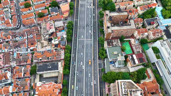 上海市黄浦区市区延安东路立交桥高架桥汽车