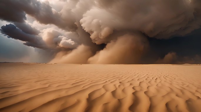 沙漠风暴沙漠沙尘暴灰尘沙漠扬尘灾难风沙
