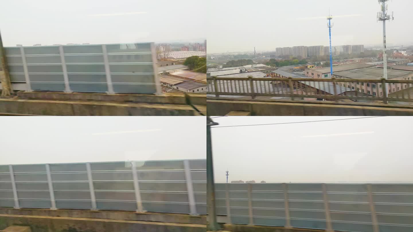 火车窗外的风景视频素材
