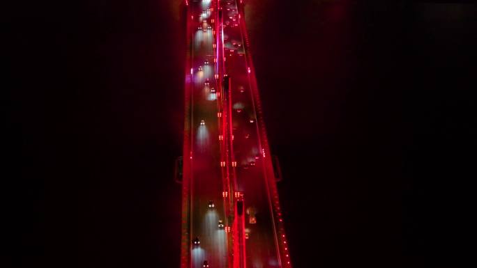 江西南昌朝阳大桥红谷滩区车辆交通夜晚夜景