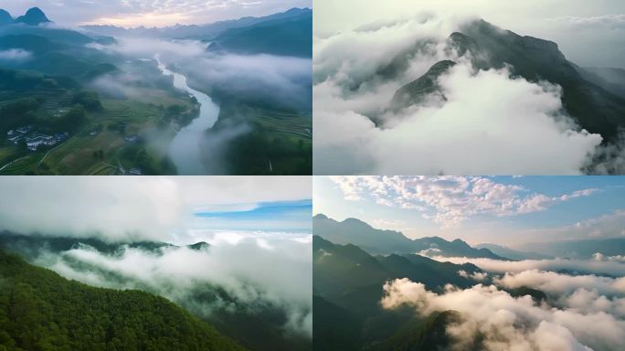 航拍中国大江大河江河湖海自然风景祖国风光