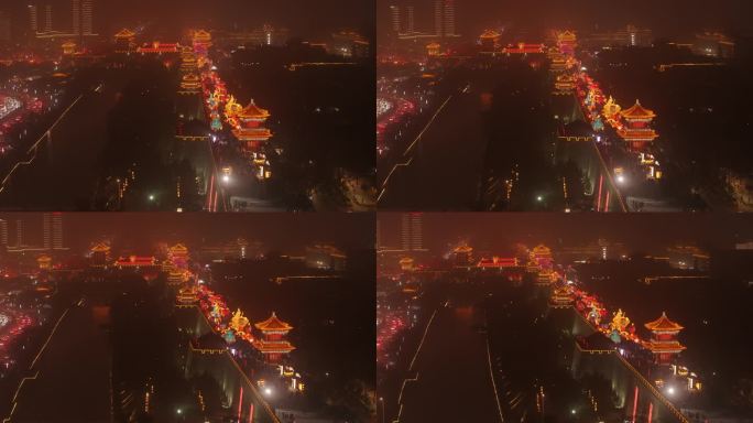 西安城市地标永宁门沙尘暴雾霾天气文旅宣传