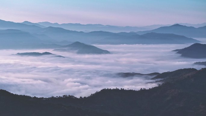 航拍景迈山云海日出延时