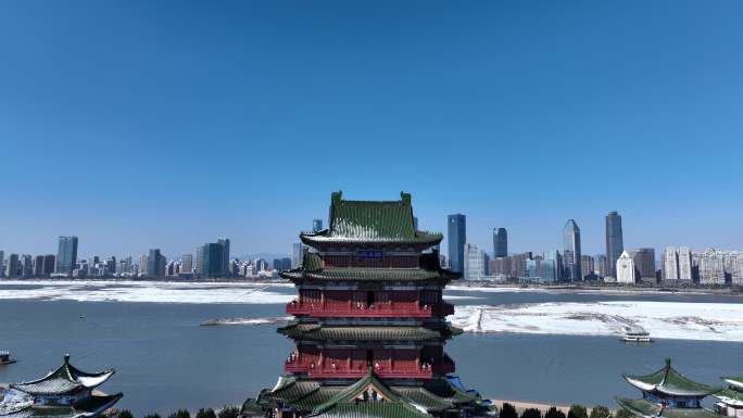 江西南昌滕王阁雪景