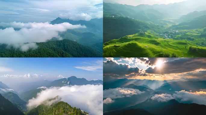 航拍中国大江大河江河湖海自然风景祖国风光