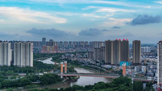 钦州子材大桥日转夜延时