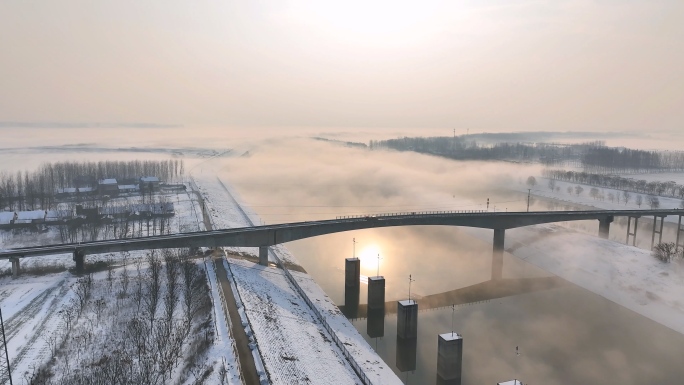 高石碑船闸雪景