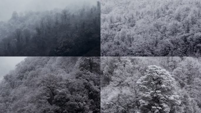 水墨雪景山林雪景 中国风雪景 山野大雪