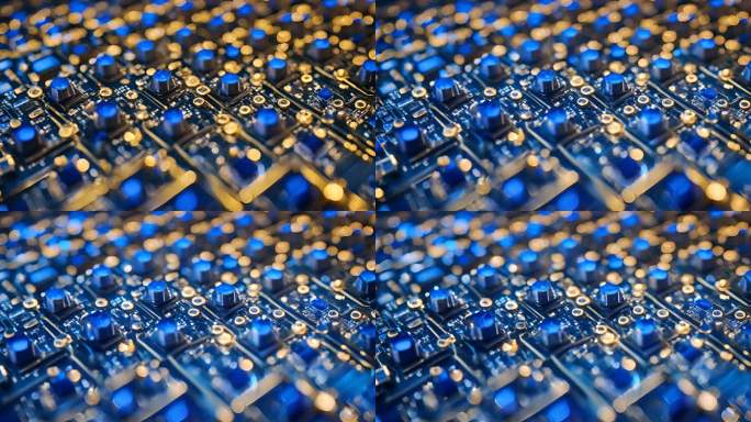 蓝色科技芯片led素材