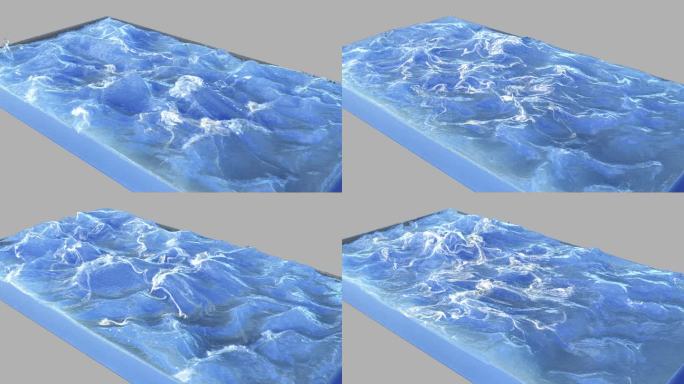 玉石质感三维动画海浪视频素材