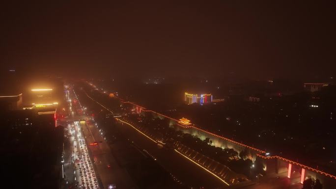 西安城市地标永宁门沙尘暴雾霾天气文旅宣传
