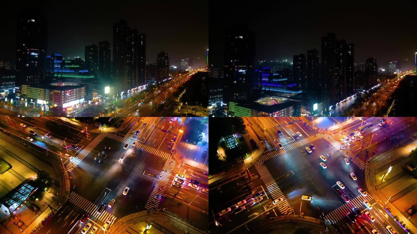 杭州钱塘新区下沙文泽路夜景车流视频素材