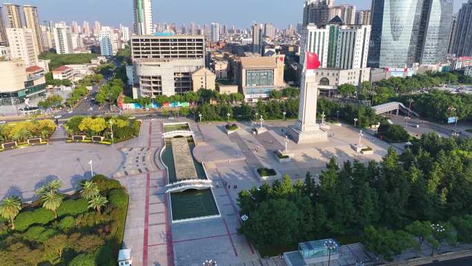 江西南昌八一广场航拍城市风景风光东湖区