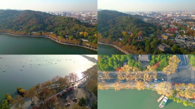 杭州西湖景区宝石山北山街航拍