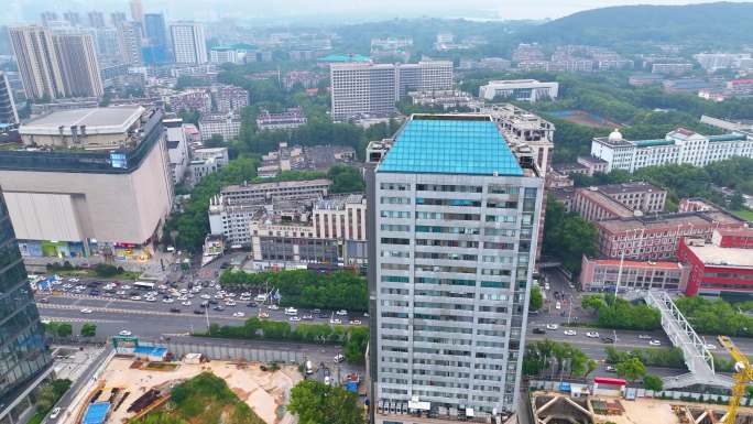 湖北武汉洪山区街道口航拍城市风景风光珞瑜