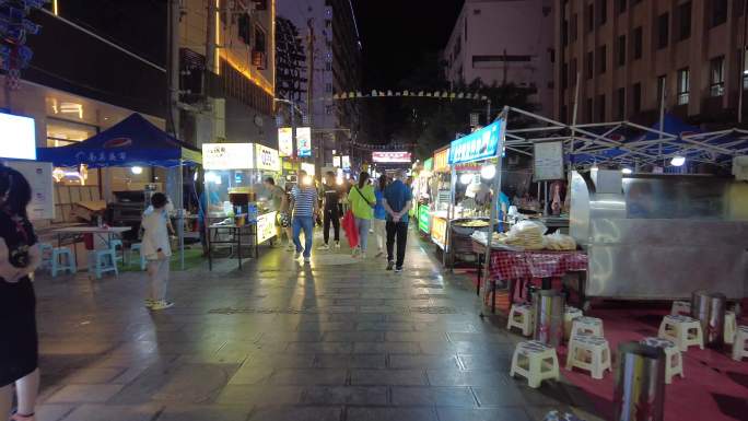 兰州南关夜市小吃一条街美食街夜经济逛夜市