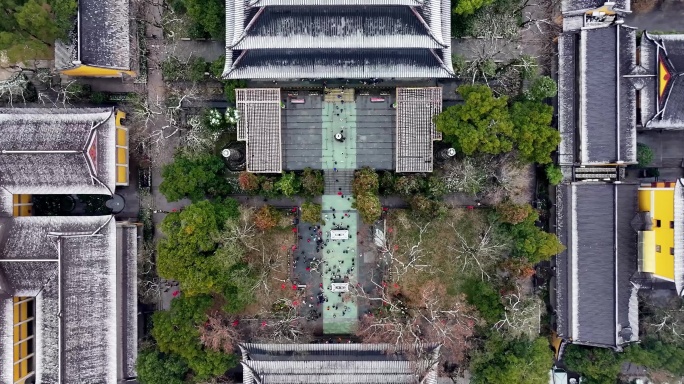 （合集）杭州灵隐寺雪景航拍