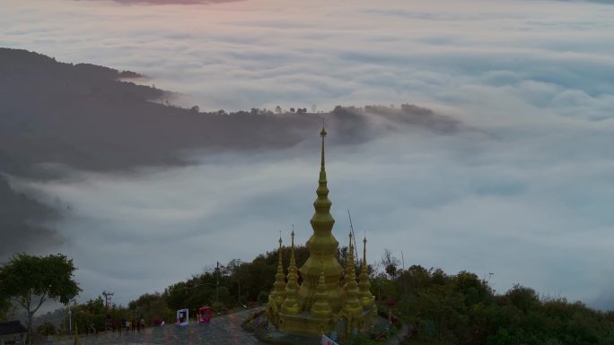 航拍景迈山云海日出