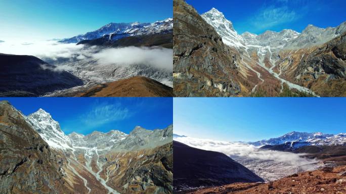 川藏线青藏高原自然风光航拍4k