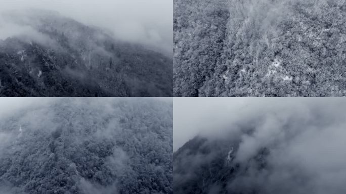 山野寒冬 山野大雪纷飞 冬天山林 严寒