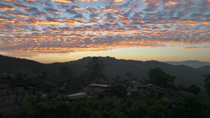 航拍景迈山云海日出