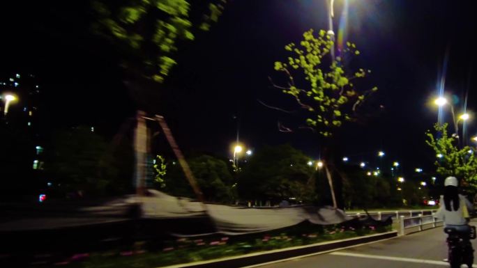 城市马路夜景汽车窗外的风景视频素材44